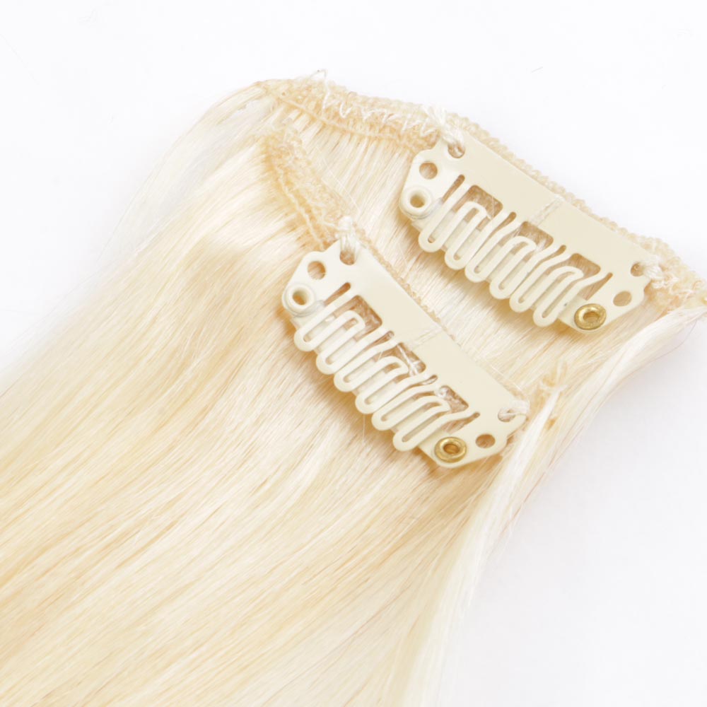  613 Blonde Color Hair Weave Clip In Human Hair Extension 16 18 20 Inch Peruvian Brazilian Indian Straight clip in Human HairHN215